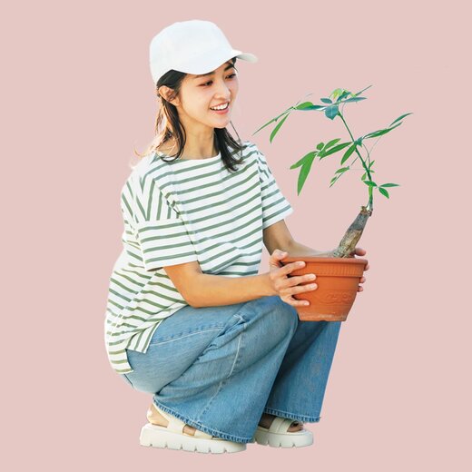 春色ボーダーにデニムコーデ