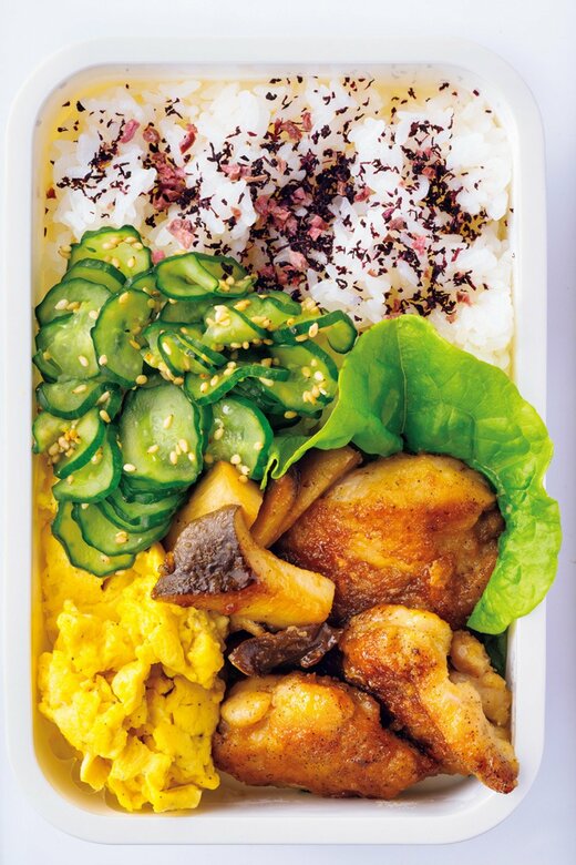 チキンとキノコのソテー弁当