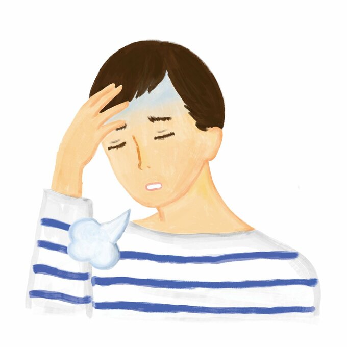 貧血気味の女性イラスト