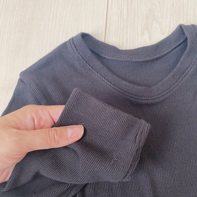 細めのリブ編み