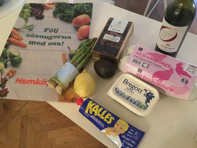 スーパーで購入した食材