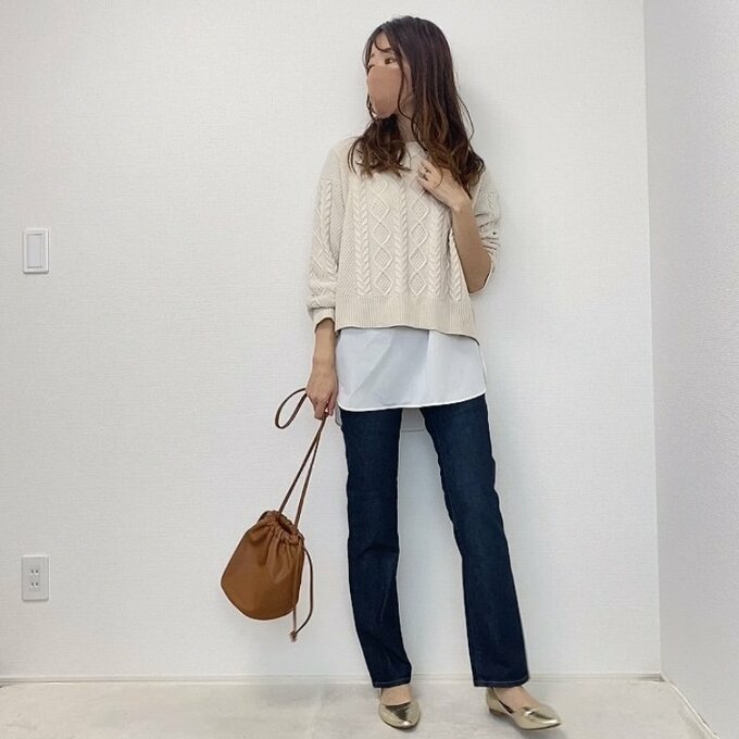 ブラウンのマスクを使ったコーデ