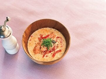 鮭のクリーミーチーズスープ。絶品でダイエット＆美容の味方