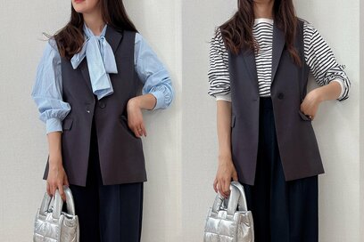 軽くなった「ユニクロのジレ」をアラフォーが思わず買い直し。シワになりにくく持ち運びに便利