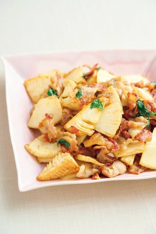 「タケノコと豚の塩炒め」のレシピを紹介します