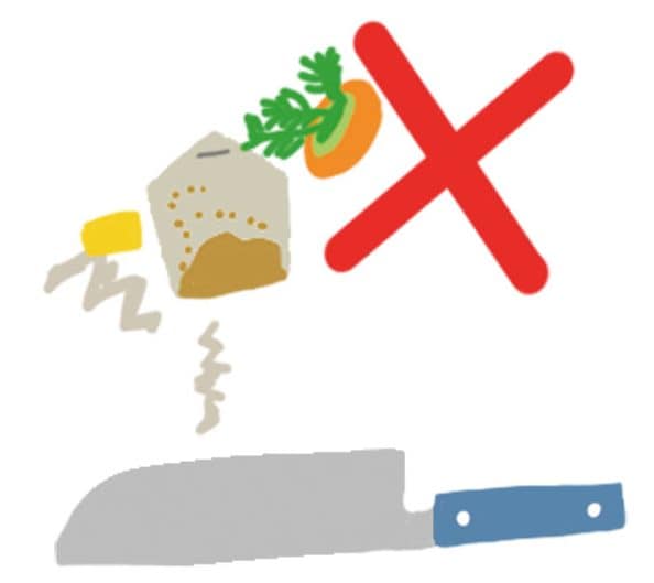 キッチンに置いてはいけないもののイラスト