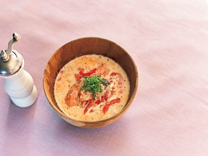 鮭のクリーミーチーズスープ