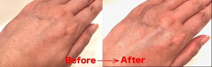 Before→Afterでしっとり感が違う！