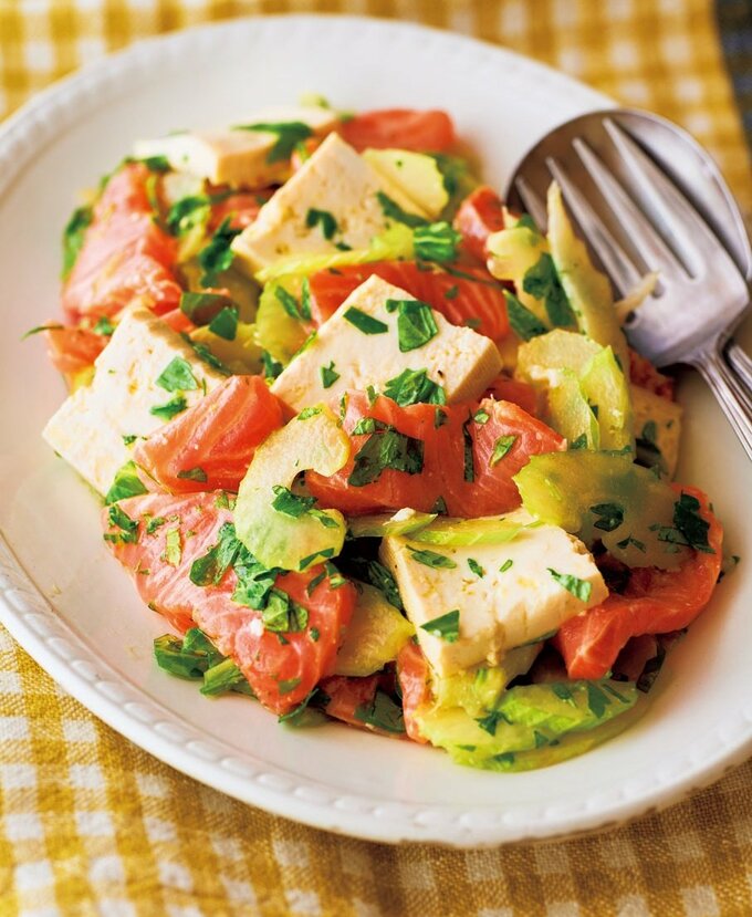 サーモンと豆腐のおかずマリネ