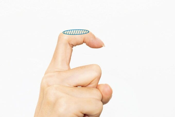 人さし指をカギ形に折り曲げた画像