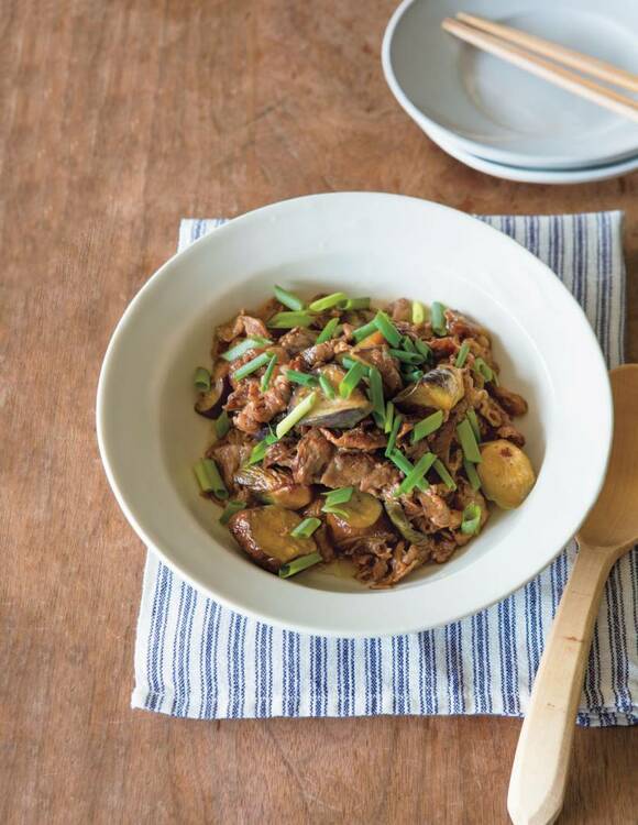 ナスと牛肉の中華風とろみ炒め