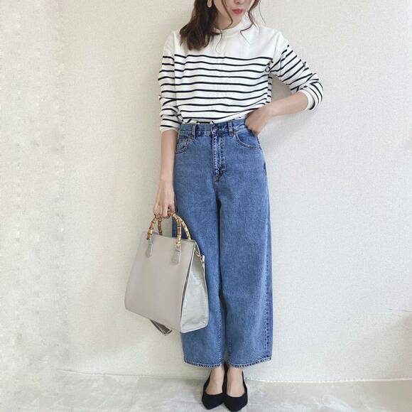 ボーダーと合わせたコーデ