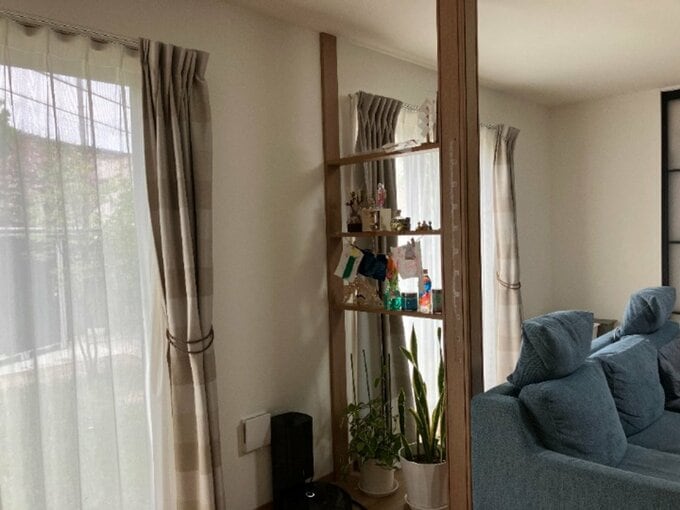 インテリアスペースとして活用している棚