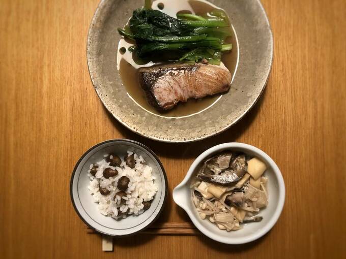 焼き魚のさっと煮メインの献立