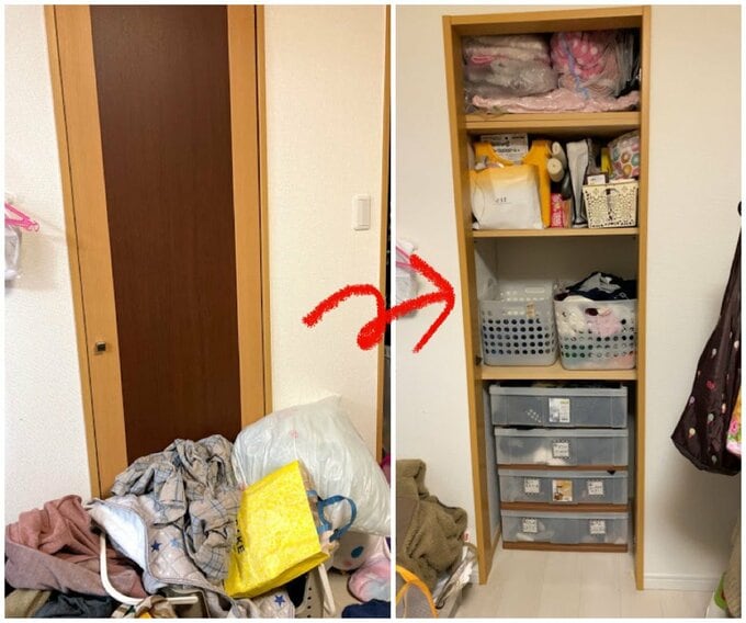 押入れの扉を取っ払って中身を見えるようにするのも有効