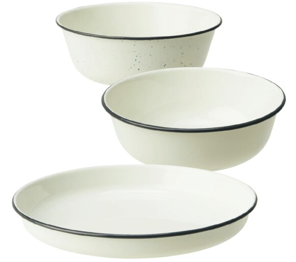 さわやかなほうろう製の プレート& ボウル