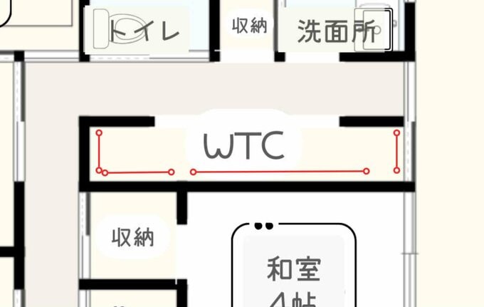 ウォークスルークローゼットの位置