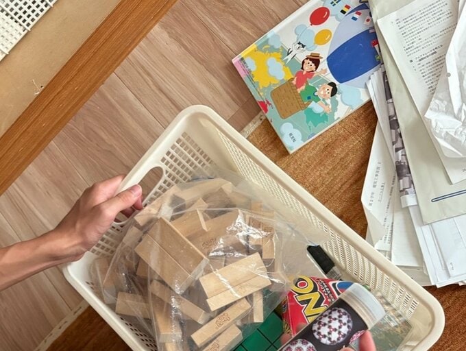 片づけ中の写真