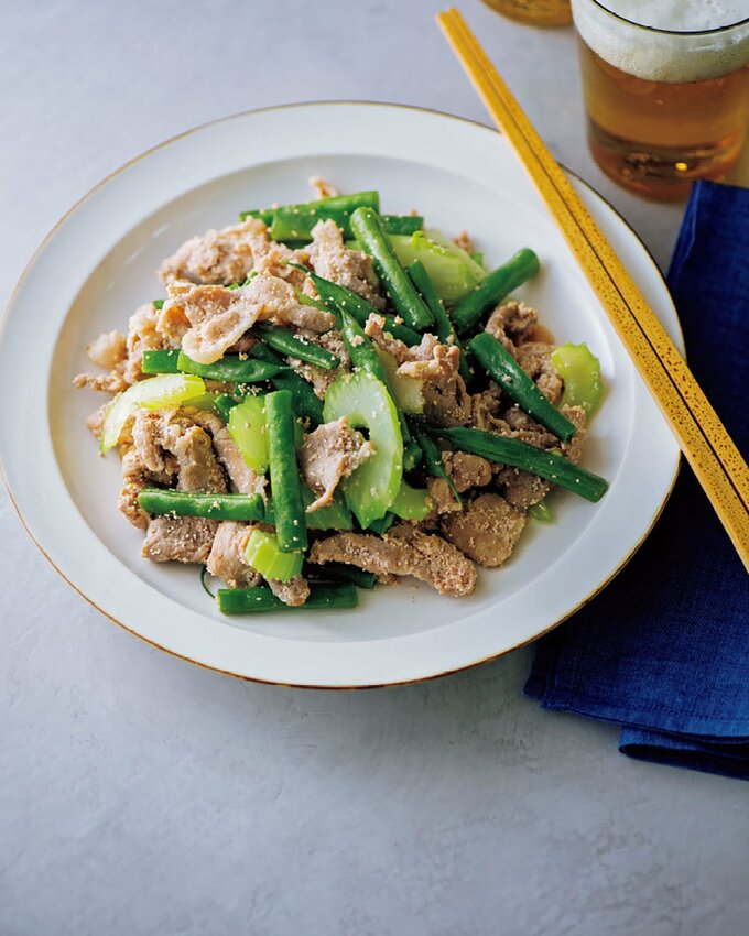 豚肉とインゲンの明太子炒め