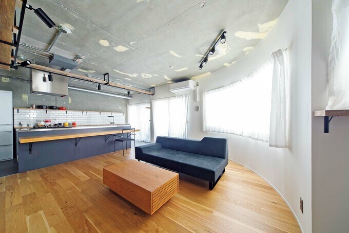 ラウンド形状のLDK