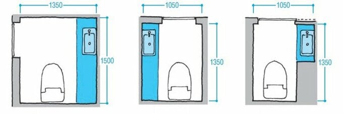 カウンタータイプの手洗い器をつけた例