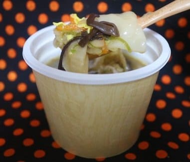 ツルもち餃子の野菜中華スープ