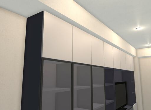 床から天井までピッタリ設置すれば、収納力と耐震性がアップ