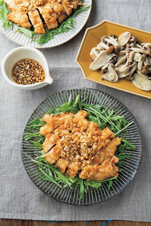 鶏むね肉のから揚げ甘酢ネギダレ