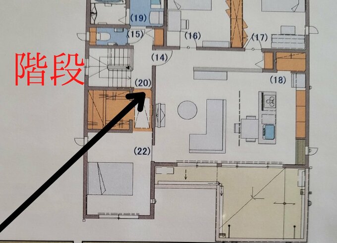 階段ホールの位置