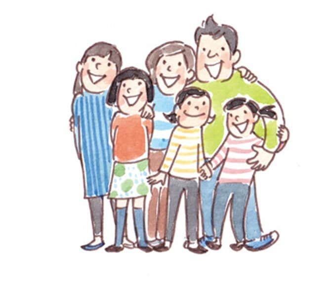 6人家族のイラスト