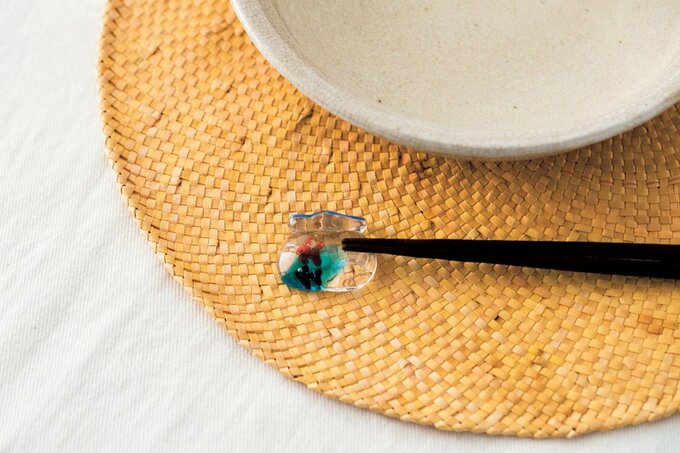 ガラス箸置き金魚鉢