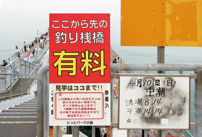無料で行ける展望デッキにはレストハウスがあって、仕掛けやエサなどが販売されている