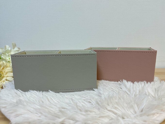 フェイクレザー仕切りケース