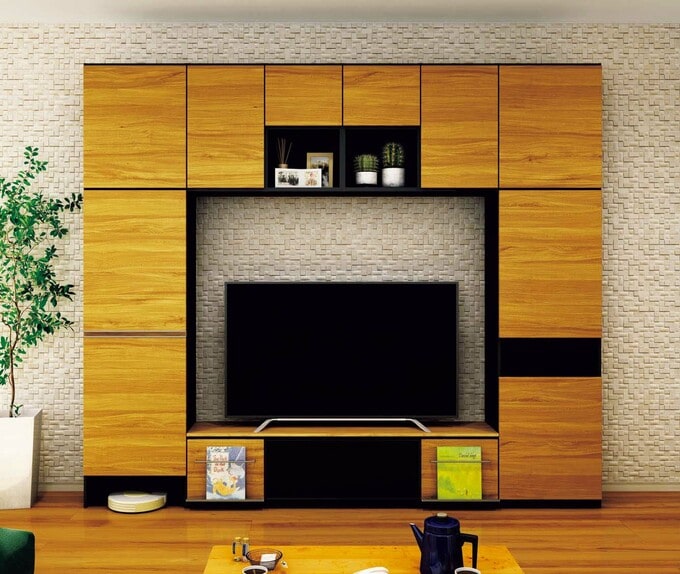 大建工業のMiSELのテレビ回りの収納設備