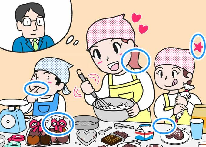 バレンタインチョコづくり間違い探し答え