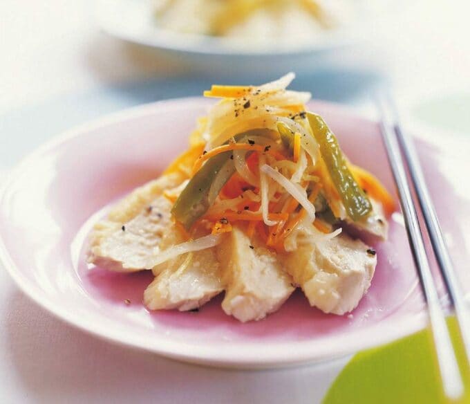 鶏ムネ肉のあっさり酢蒸し