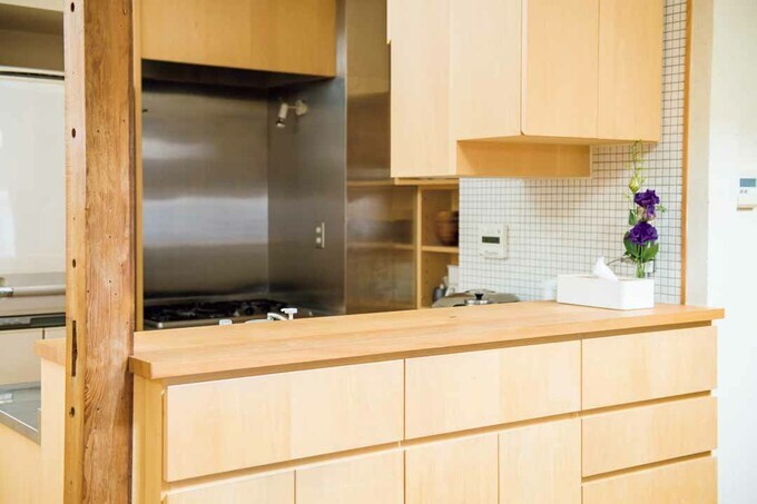 キッチンカウンターを片づけた様子