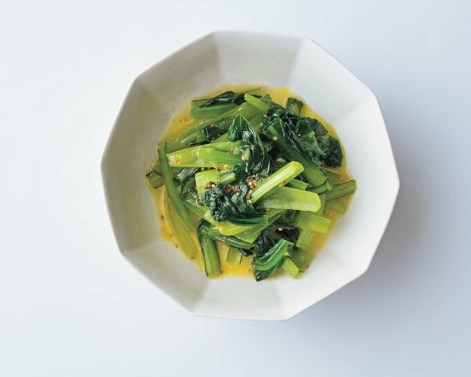 コマツナの粒マスタードあえ