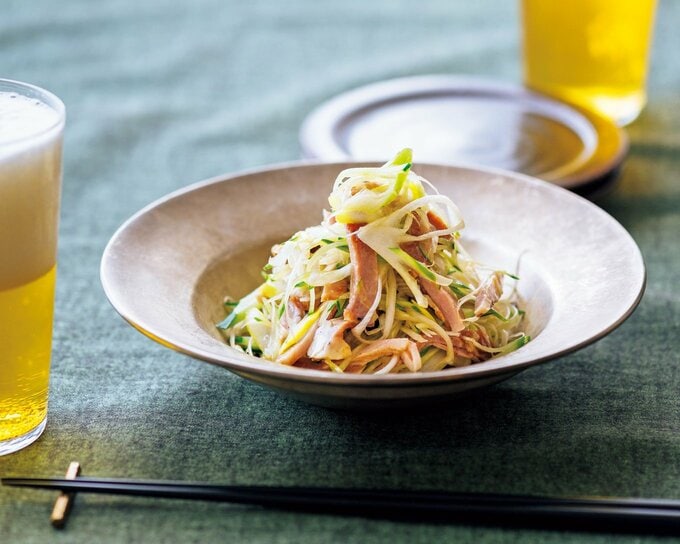 チャーシューとネギのおつまみサラダ