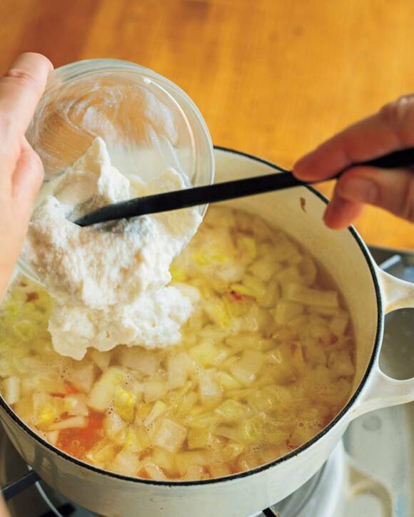 お鍋にとろみをいれる