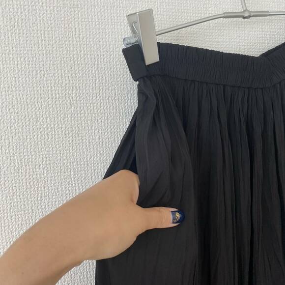 ワッシャーサテンスカートパンツポケット