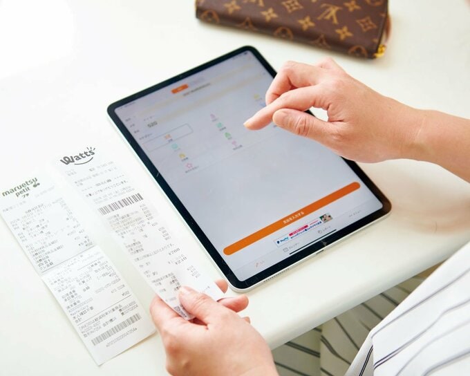 タブレットとレシート