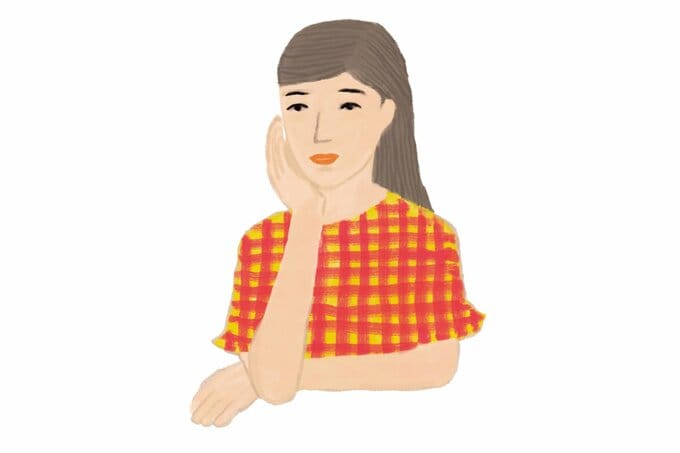 ボーッとする女性のイラスト