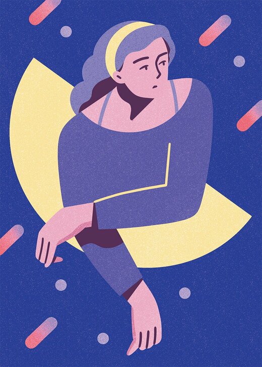 下弦の月タイプのイラスト