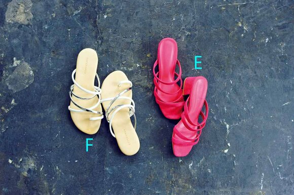 足が疲れない多重ストラップのミュール