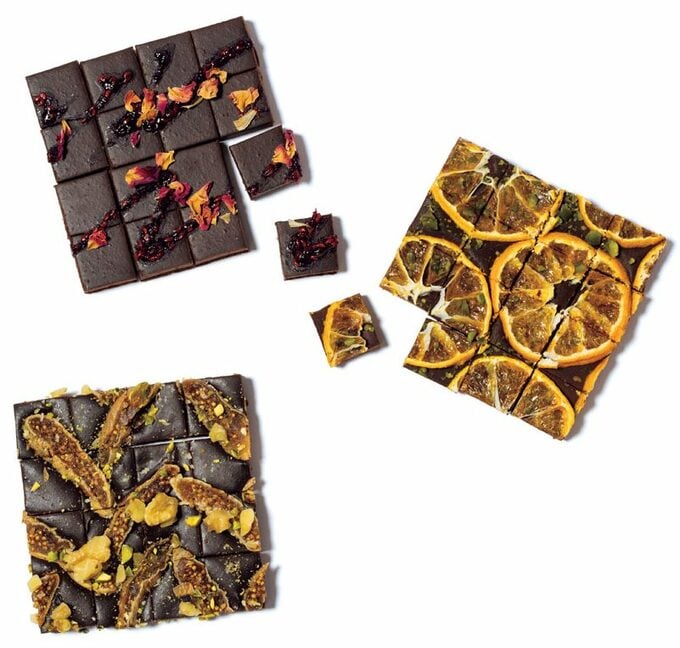 フルーツのせ四角チョコ