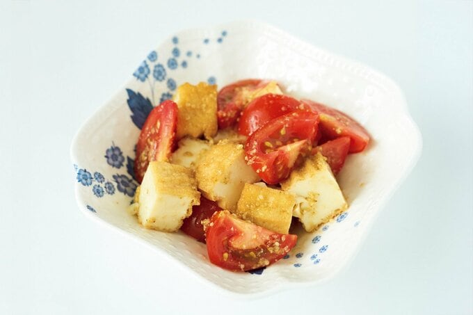 トマトと厚揚げのポン酢サラダ