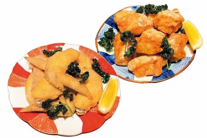 鶏モモと手羽先でつくったから揚げ