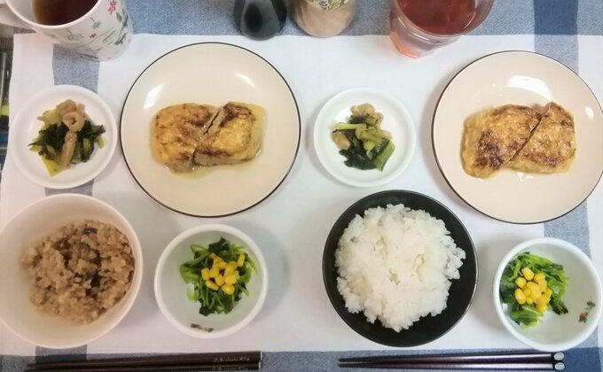 油揚げの肉詰め焼き