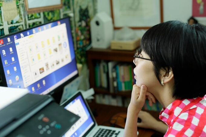 作業中の清さん